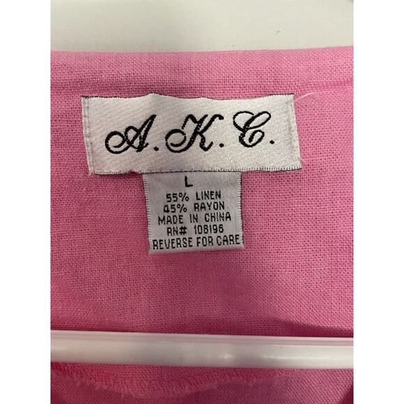 Vintage 2 Piece Linen Dress Set Sz L Dress With Short Sleeve Jacket Embroidered - Picture 13 of 16